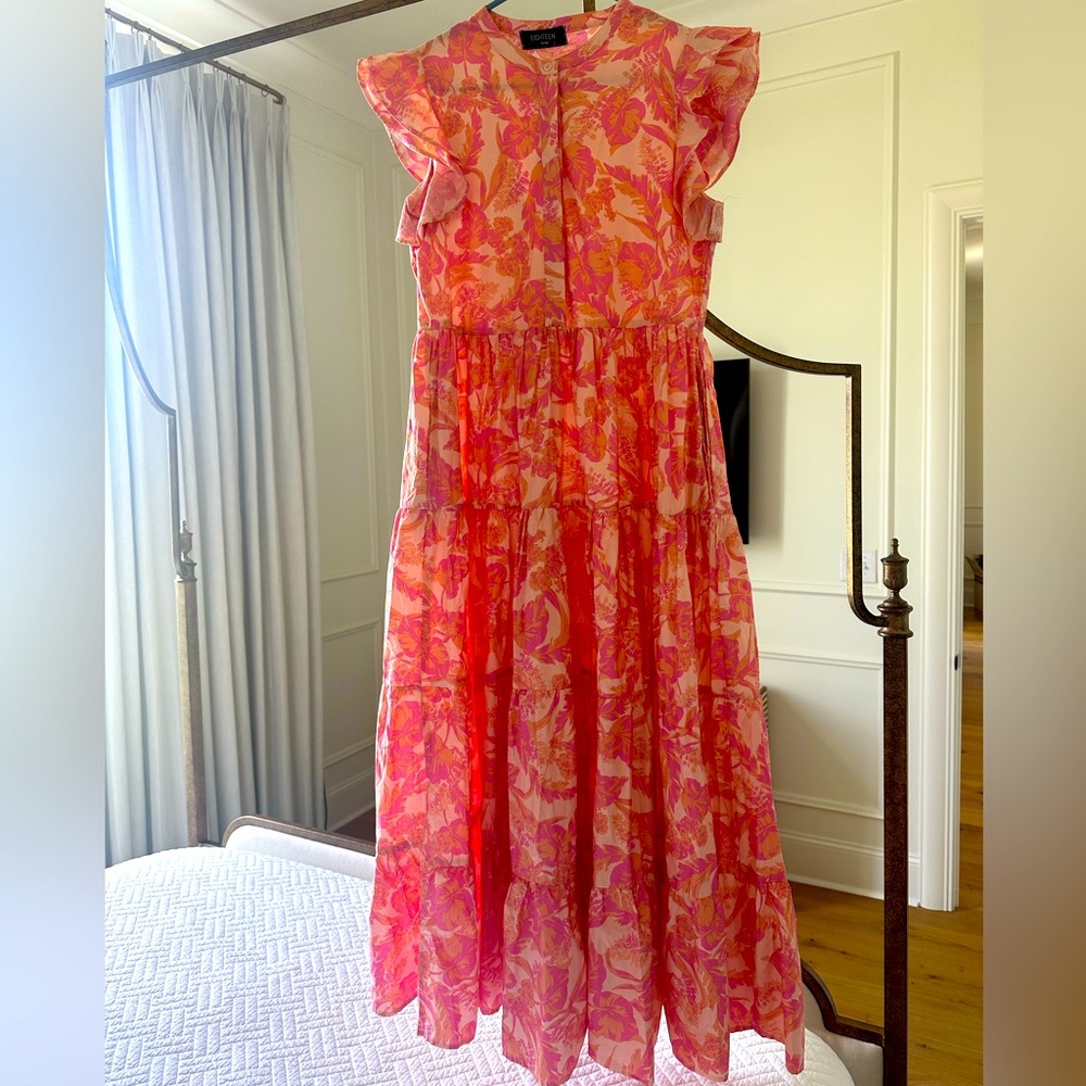 Floral Pink Ruffle Dress